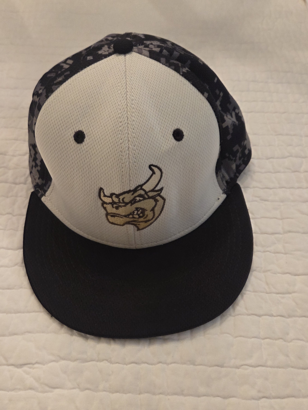 OC Sports MWS Series White and Black Snapback Hat with Bull Logo